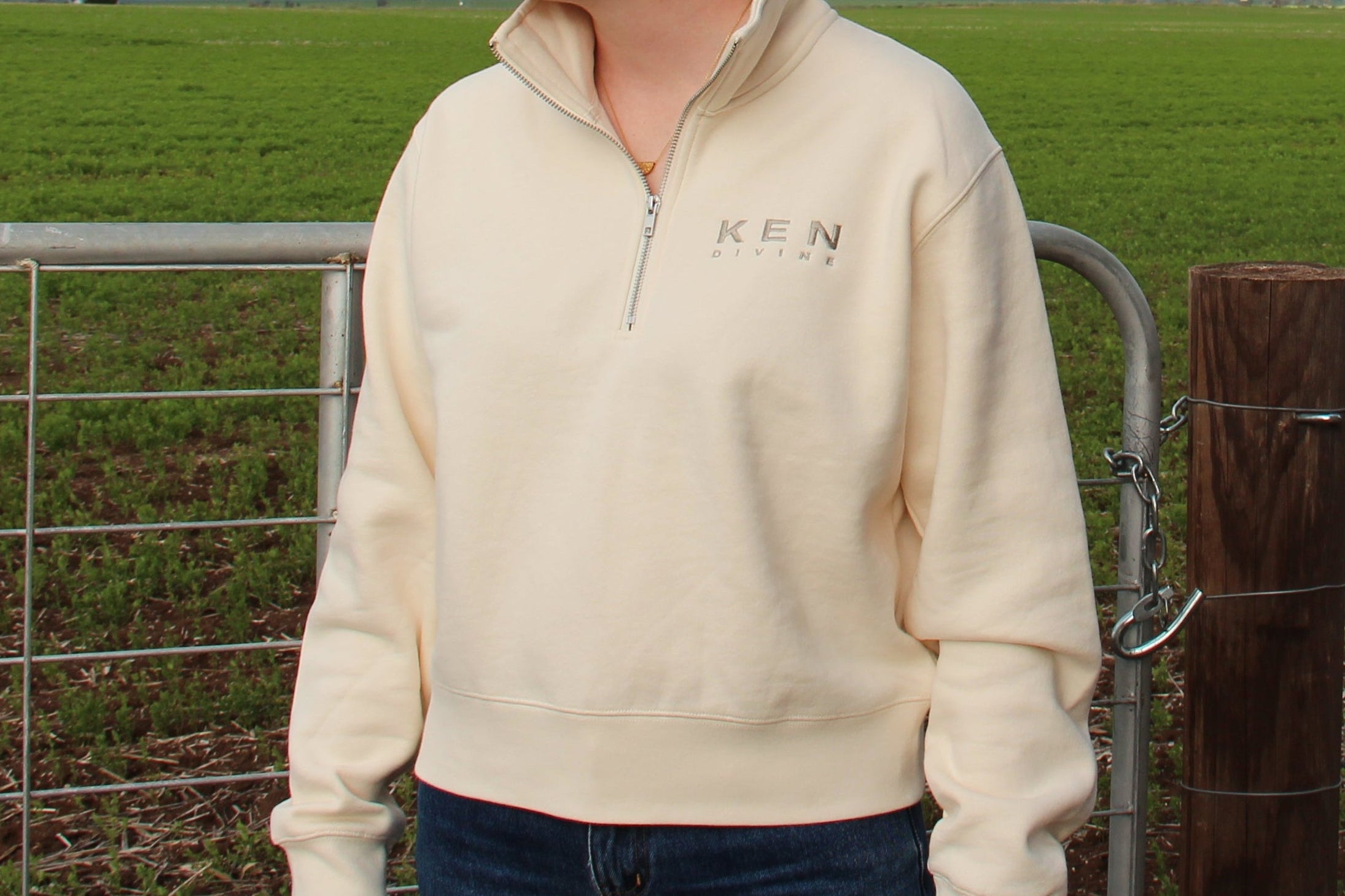 Ken Divine Quarter Zip — Cream