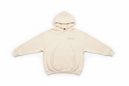 Ken Divine Hoodie in cream on white background